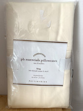 Pottery Barn Essentials Pillowcases Pair King 100 Egyptian Cotton 300TC NIP Bge