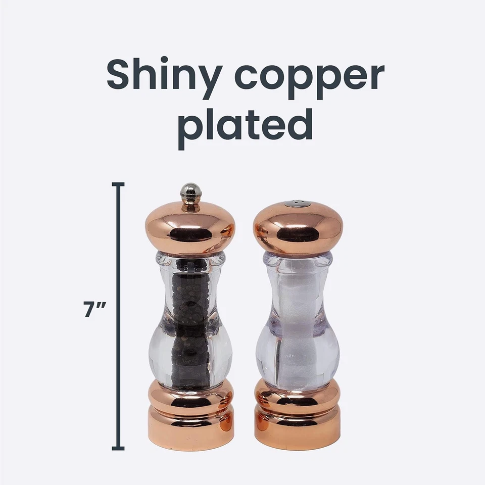 Conjunto de moinho de pimenta e saleiro Olde Thompson 7" banhado a cobre  - Imagem 4 de 4