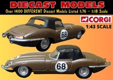 OPALESCENT BRONZE JAGUAR E-TYPE ROADSTER 1:43 SCALE CORGI CLASSICS DIECAST MODEL