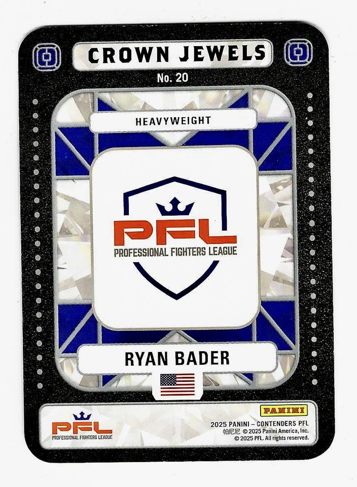 2025 Panini Contenders PFL Crown Jewels RYAN BADER - Image 2 of 2