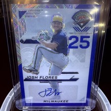 2025 Panini Prospect Edition - Josh Flores #81 Blue Wave Prizm Signatures /75 