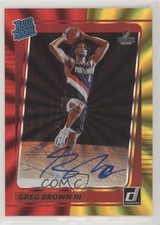 2021-22 Panini Donruss Holo Red & Gold Laser Signatures Greg Brown III Auto 1u6