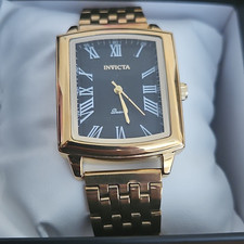 Invicta Quartz Rectangle Analog 30m Black Dia...