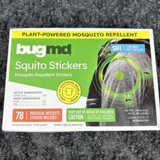 BugMd Plant Based Squito Stickers Apply To Clothing , Gear 78 Individual Sticker