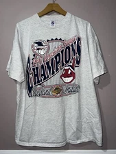 VINTAGE 1997 CLEVELAND INDIANS GUARDIANS  LOGO 7 WORLD SERIES XL