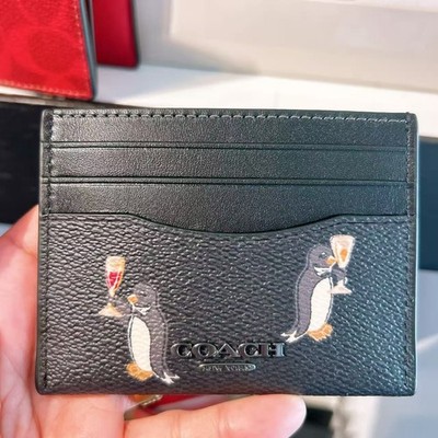 NWT Coach Slim Id Card Case With Penguin Print CCP96 | eBay