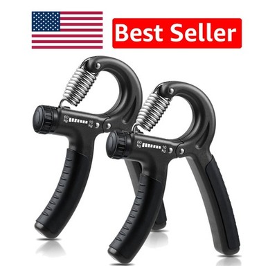 Durable 2-Pack Grip Strength Trainers with Adjustable Resistance: 22-132 lbs