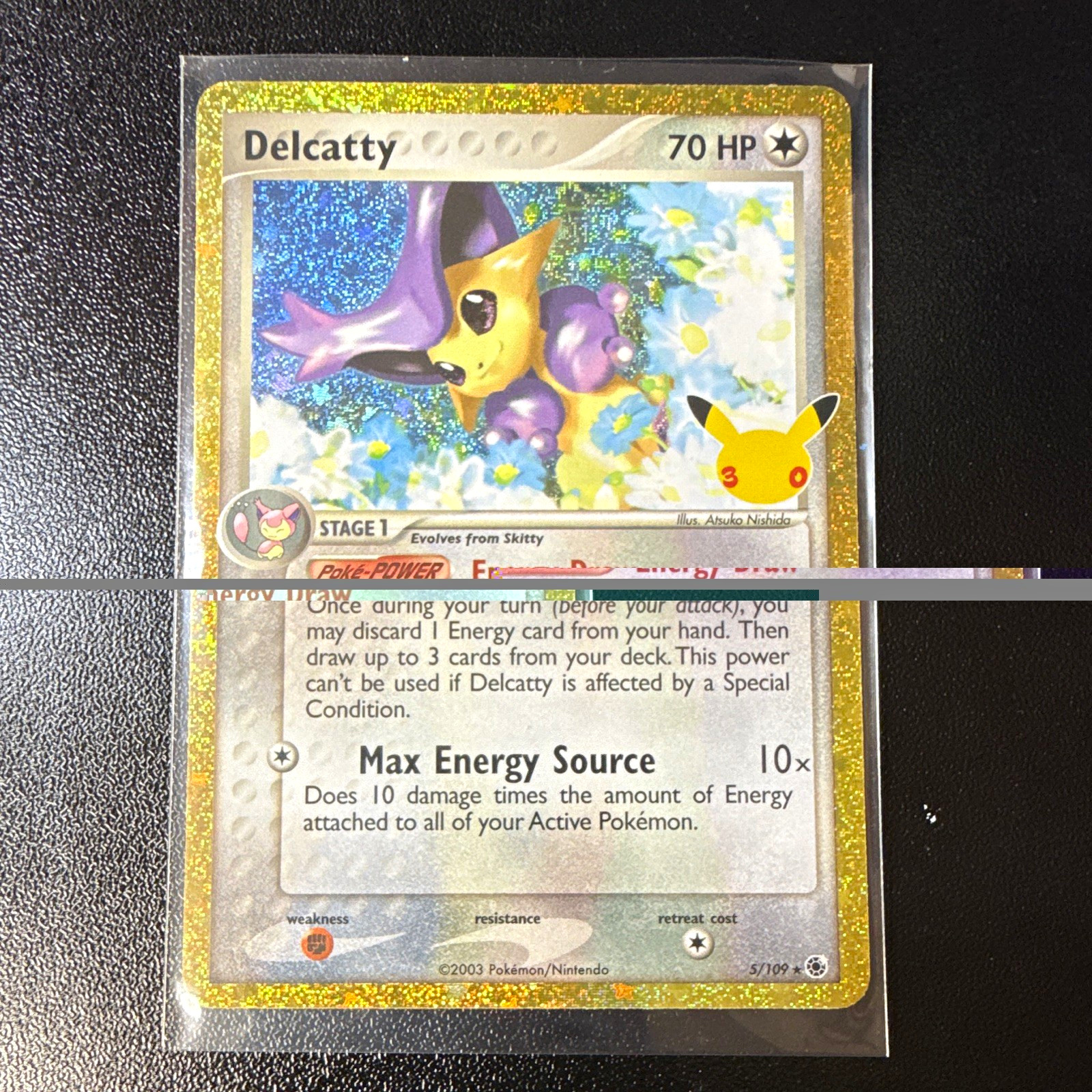 Nintendo Pokemon TCG Delcatty 5/109 EX Ruby & Sapphire Reverse Holo EN 2003