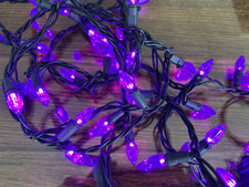 Halloween Lights Decoration Event Party String Of 50 Lights Bright Purple