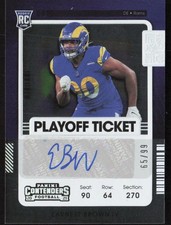 2021 Contenders Playoff Ticket Auto /99 Earnest Brown IV #291 Rookie Rams