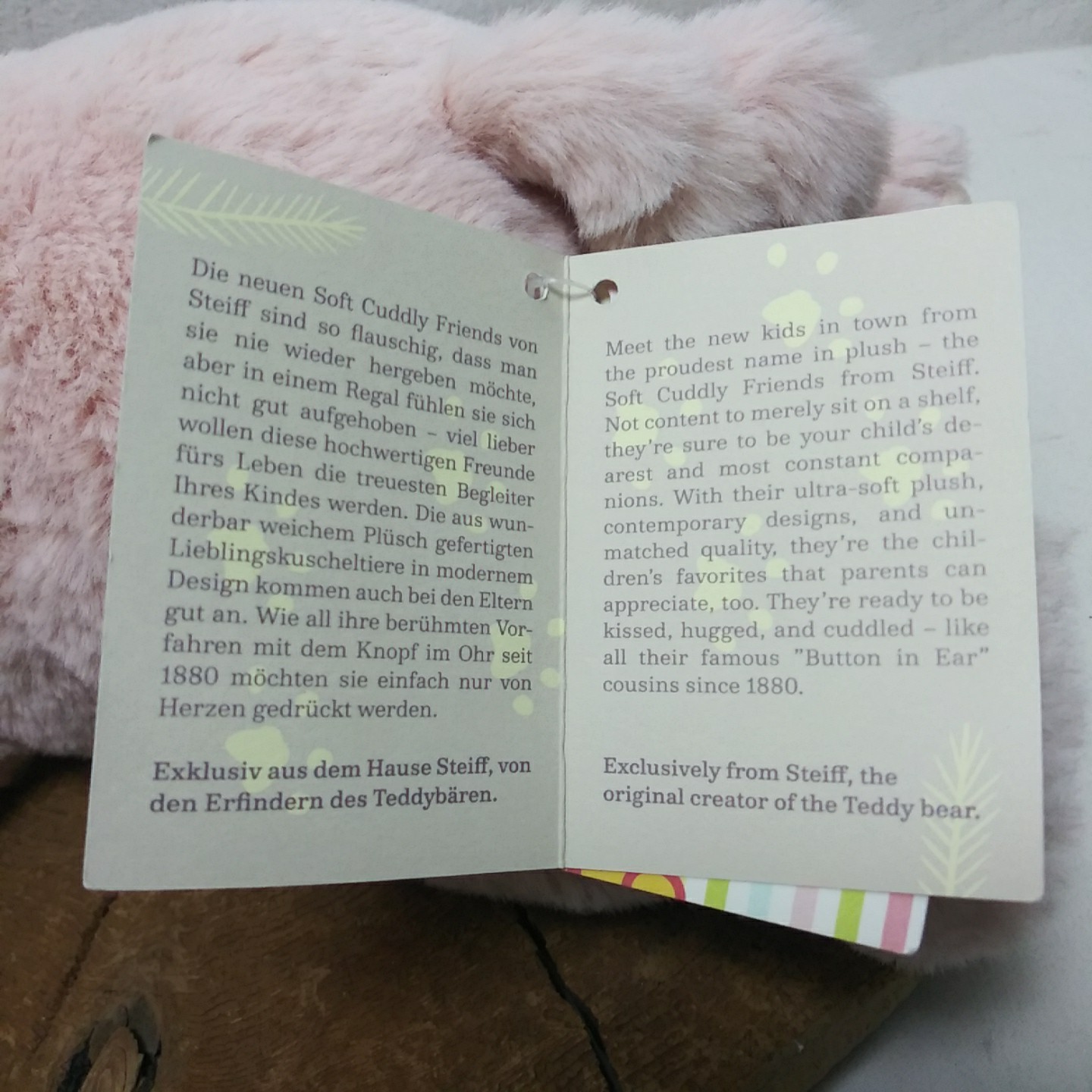 Steiff Piko Soft Cuddly Friends Piglet Pig Stuffed Animal Plush 063978 With Tags