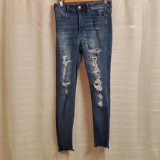 American Eagle Outfitters Jeans Women's Sz 4S 4 Short Blue Super Hi-rise Jegging