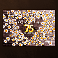 75. Geburtstag Geburtstagskarte GrußKarte GlüCkwunschkarte Birthday Blumen Herz