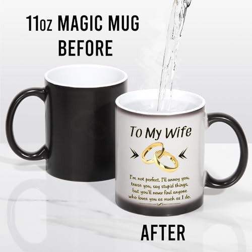 Wife Gifts from Husband,Funny Color Changing Wife Mug 11 OZ Ceramic Coffee - Picture 3 of 8