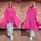 She Street Free Size (8- 24) Hot Pink Lux Drape Versatile Oversized Blouse EUC