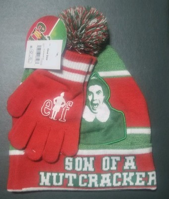 Elf Son Of A Nutcracker Beanie Hat & Gloves Set 2-Piece Boys Girls Youth One Sz