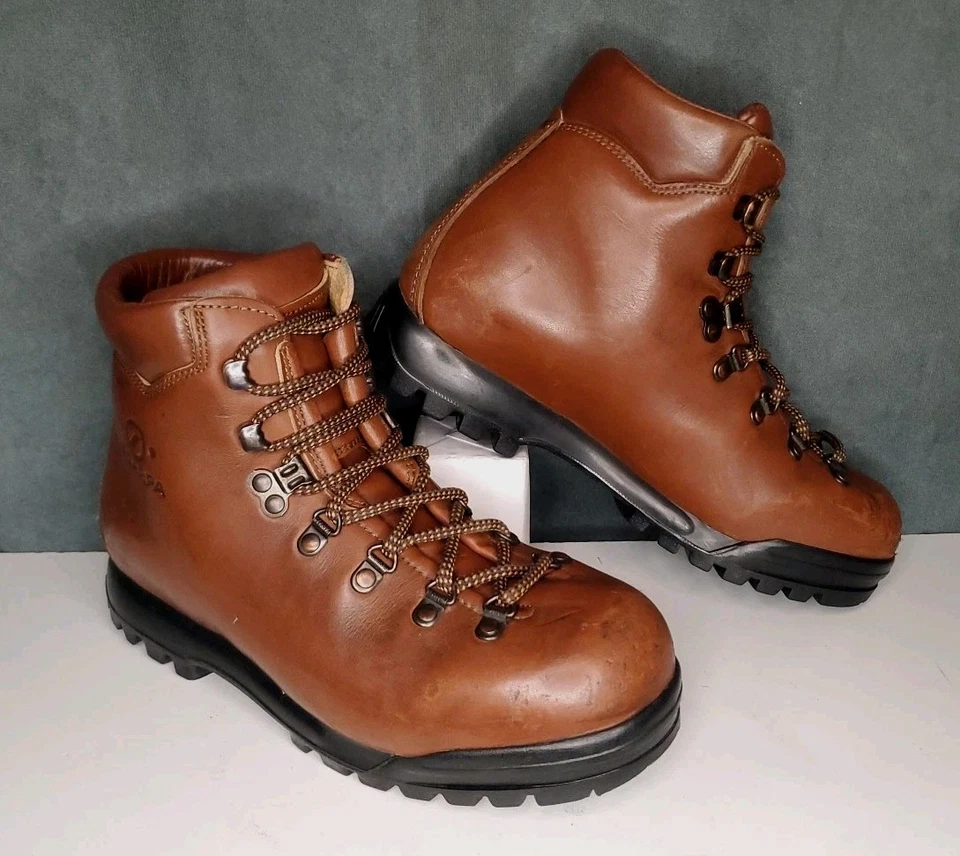 Scarpa Hecho en Italia Montañismo Senderismo Botas EU 38 Cuero Marrón Mujer 7 Foto 2 de 4