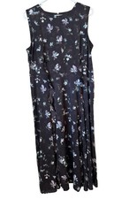 Simply Vera Vera Wang Women’s Black Floral Sleeveless Dress Size Large - Ruffles