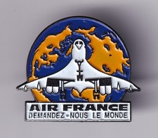 RARE PINS PIN'S .. AVION PLANE AIRLINES CONCORDE AIR FRANCE DEMANDEZ MONDE ~GF
