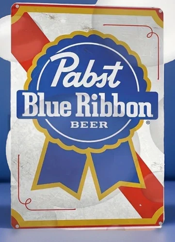 Pabst Blue Ribbon Beer Vintage Metal Tin Sign