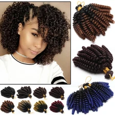 Thick Wand Curly 6" Short Bounce Jumpy Crochet Braiding Braids Hair For Woman US