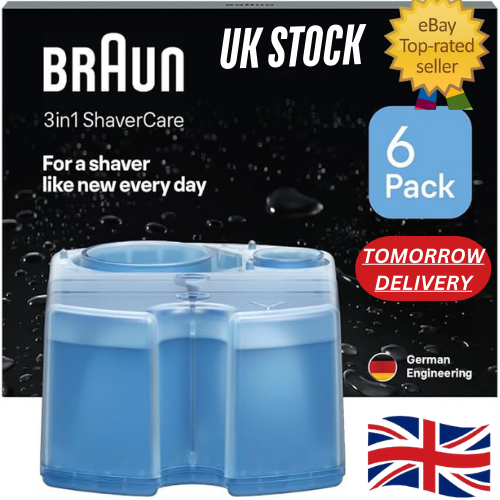 ✅6 Pack Braun Clean Renew Cartridge Refills Shaver Cleaner CCR Lemon Fresh - Picture 1 of 7