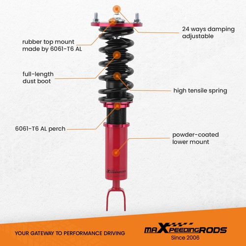 24-Step Damper Coilovers Shocks & Springs Kit For Honda Accord 90-97 - Picture 2 of 14