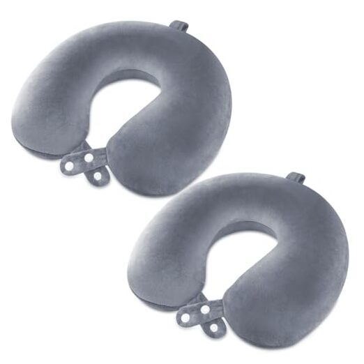 Travel Pillow for Airplane-2 Pack Memory Foam Neck Pillows, Soft & Support