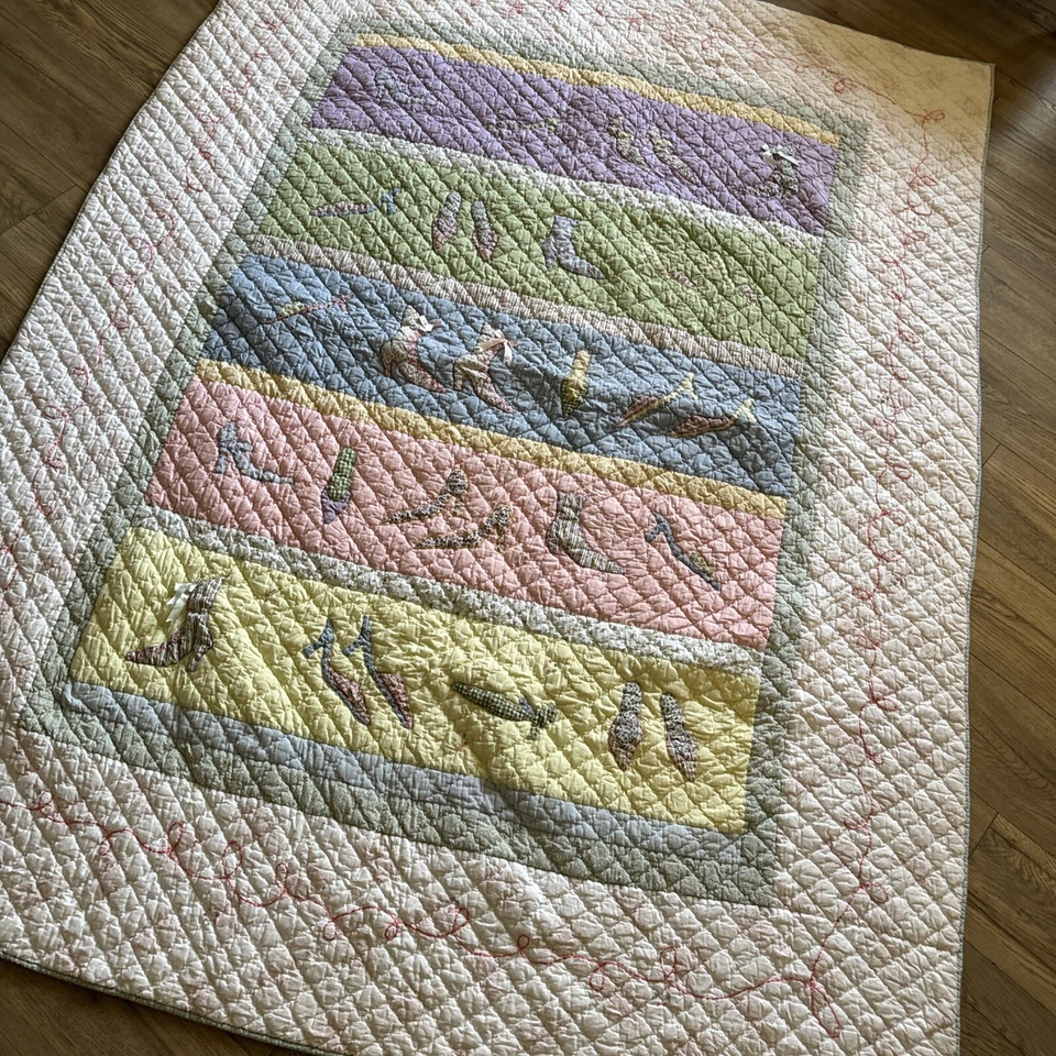 Pottery Barn Niños Edredón Doble Aplique Pies de Lujo Zapatos Tacones 64 x 82" Foto 2 de 4