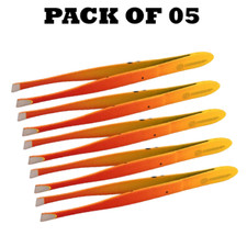 Pack of 05 Forgica Professional Stainless Steel Spotted Paper Color Tweezers