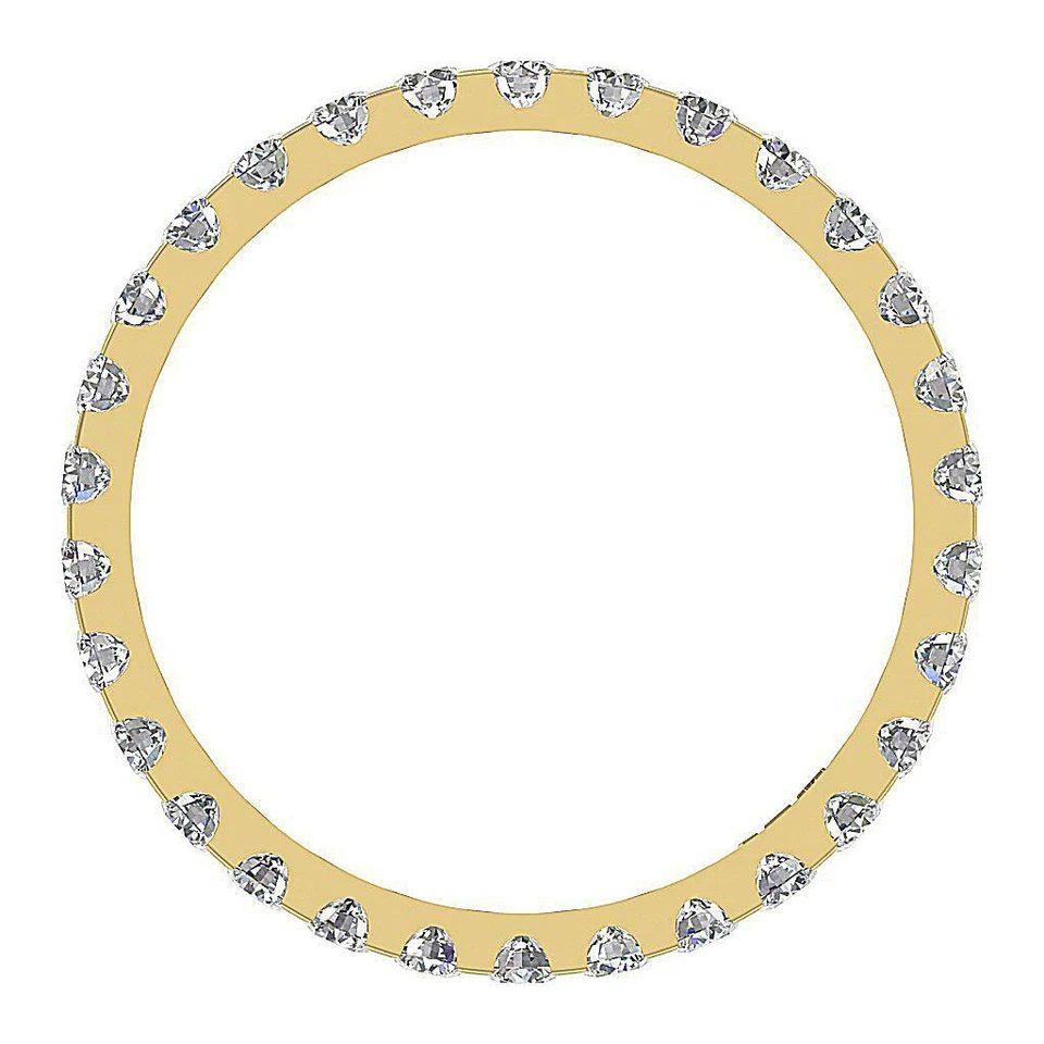 Eternity Stackable Ring SI1 G 1.30 Carat Round Cut Diamond 14K White Gold 2.70MM - Image 3 of 4