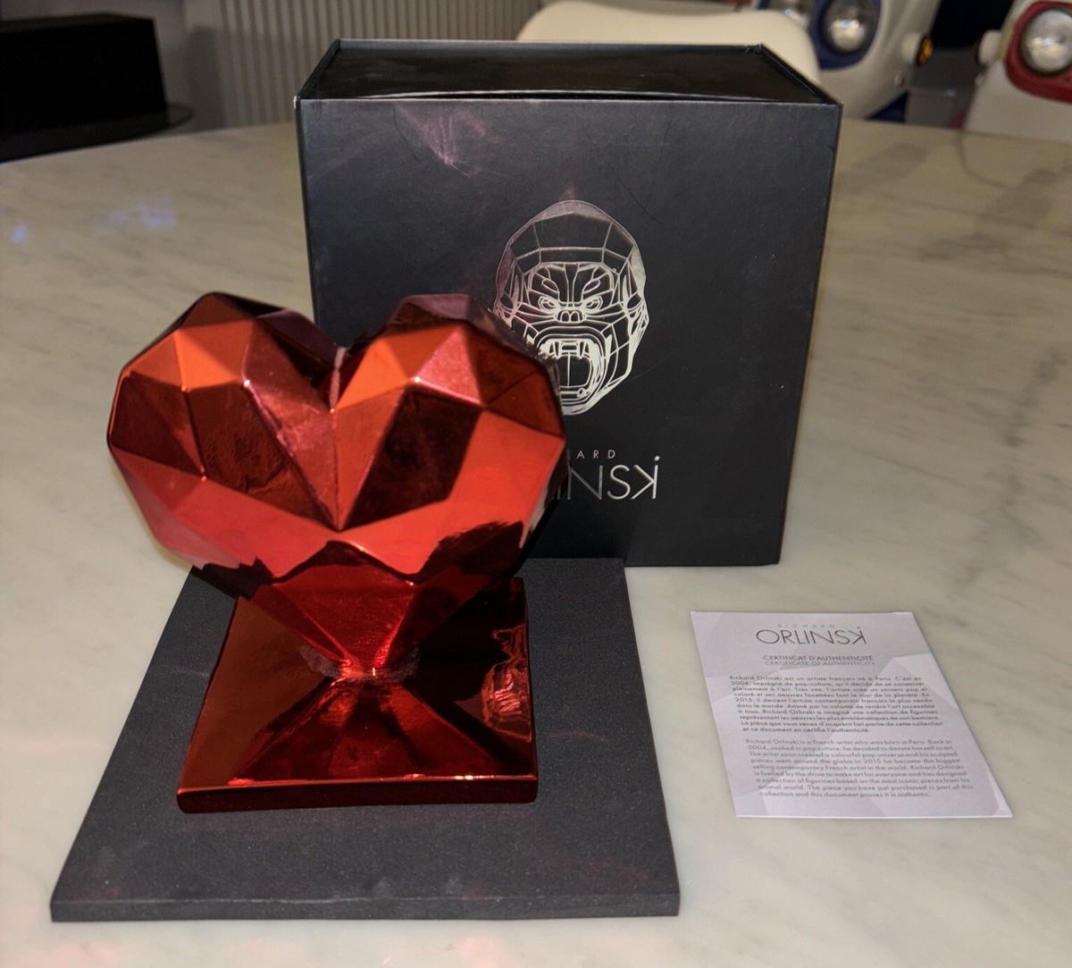 Statue Richard Orlinski Christmas Red Kong – édition Limitée – Chromée Et Boîte