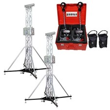  2 Ground Support Truss Lifting Tower Roof System Chain Hoist Sleeve Outrigg...