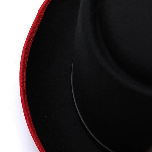 Men Pork Pie Bowler Hat Dad Flat Fedora Gambler Feather Dance Jazz Cap Lady - Picture 13 of 23