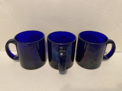 Vintage Tassen Kobalt Schillernd Blau Becher Made in USA Menge 3 - Bild 3 von 9