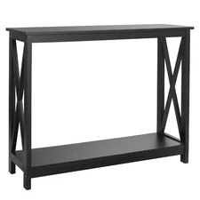 39“ Console Table Square Wall Display Storage Shelf Entryway  Furniture Black