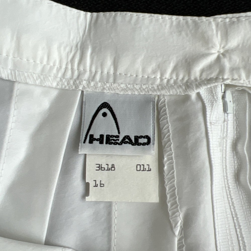 HEAD Women's 16-Pleat White Mini Tennis Skirt No Undershorts Activewear