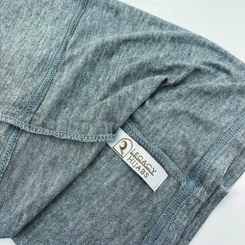 Premium Grey Marle Chiffon Hijab and Matching Undercap Set - Picture 3 of 4