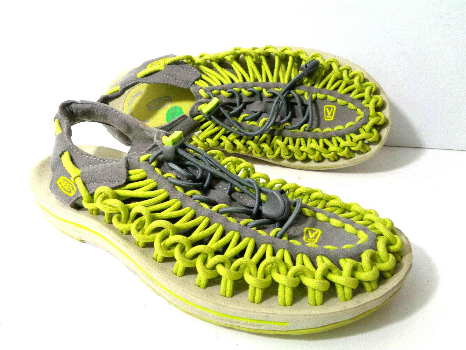 KEEN Uneek EU 38 US 7.5M Chartre Gray Woven Cord Water Sneaker Sandal Shoe