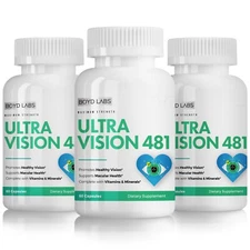 (3 Pack) Boyd Labs Ultra Vision 481 Eyesight Support w Lutein, Biotin, 180 Caps