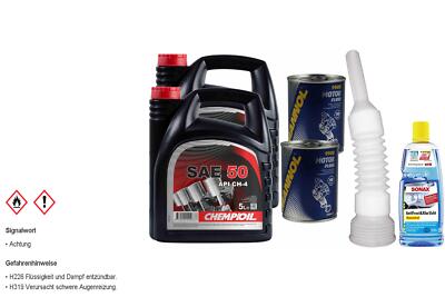 10L CHEMPIOIL Motoröl CH SAE 50 SAE 50 API CH-4  inkl. Additiv Auslaufschlauch