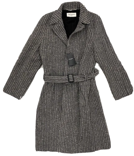 $4,000 Saint Laurent Wool Long Coat Size Large EU 52 Made in Italy
