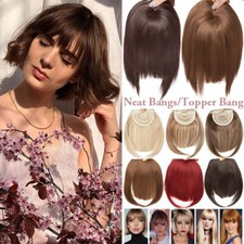 Clip in on Thin Neat Bangs as Human Hair Front Fringe Hair Extensions Hairpiece