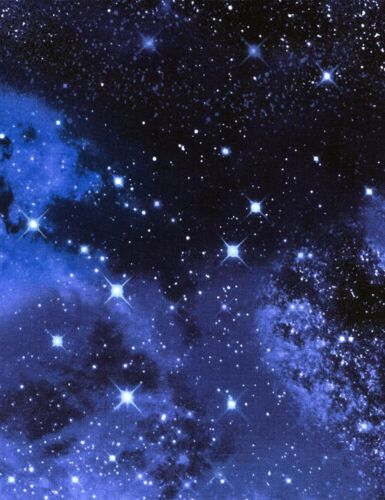 Space Stars Fabric By The Yard Galaxy Night Sky Cotton Timeless Treasures C9924