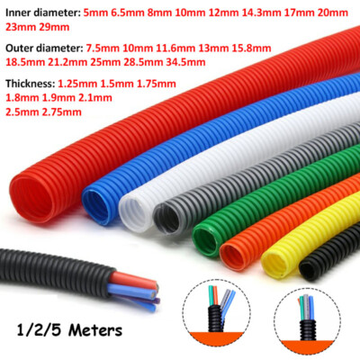 1-5m Split Loom Tubing Auto Home Electrical Wiring Sleeve Conduit Cable 8 Colors