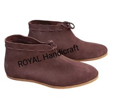 Medieval Leather Lace Boots Pair Lace up Leather Boot Footwear arming wear