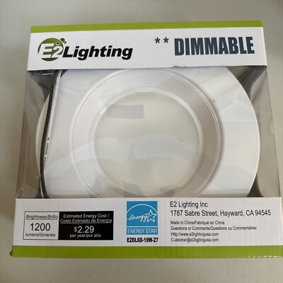 E2 Lighting LED Recessed Retrofit Trim 5'' Or 6  19W LED 32 Years Dimmable