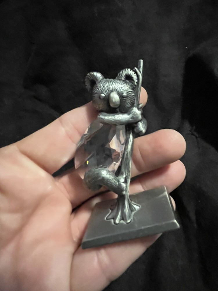 Crystal And Pewter Koala On Tree Figurine