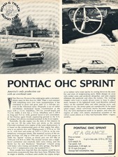 1966 Pontiac Tempest Ohc Sprint - Original Car Print Article J233