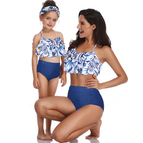Tankini deportivo de dos piezas para mujer Traje de baño Top + Pantalones cortos para niño Traje de baño - Imagen 3 de 4
